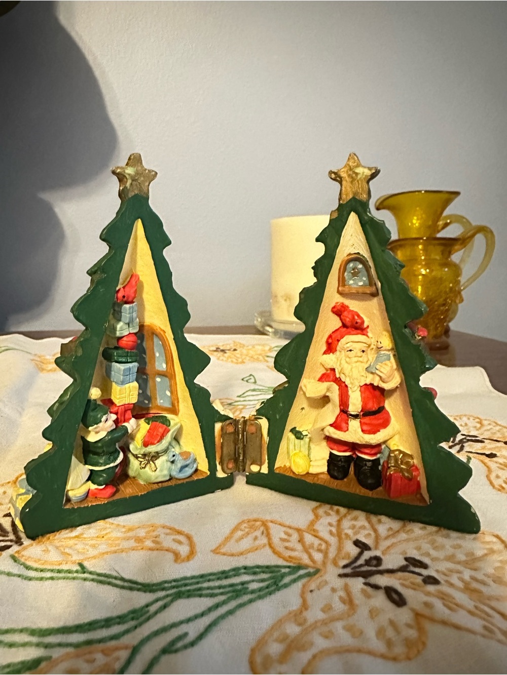 Vintage Midwest Importers Hinged Christmas Tree Santa Figurine China
